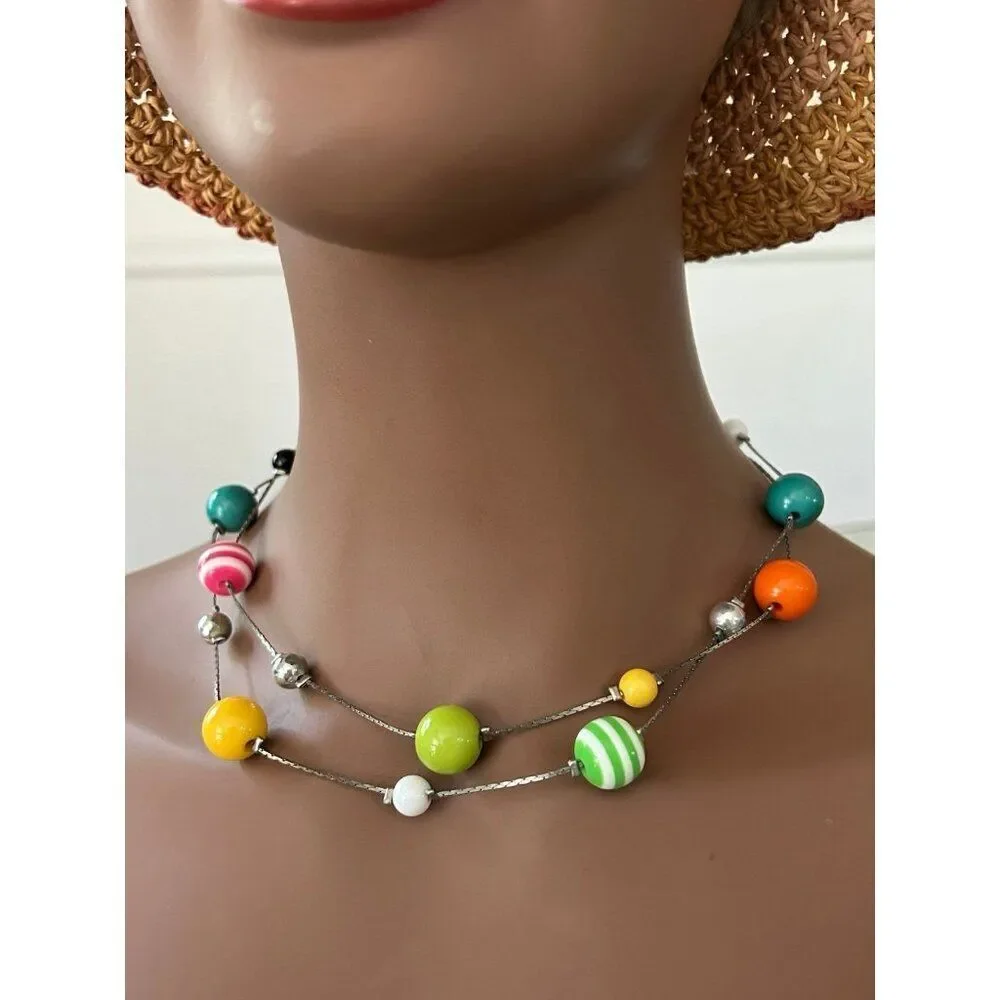 Long‎ Multicolor Ball Necklace (B1)